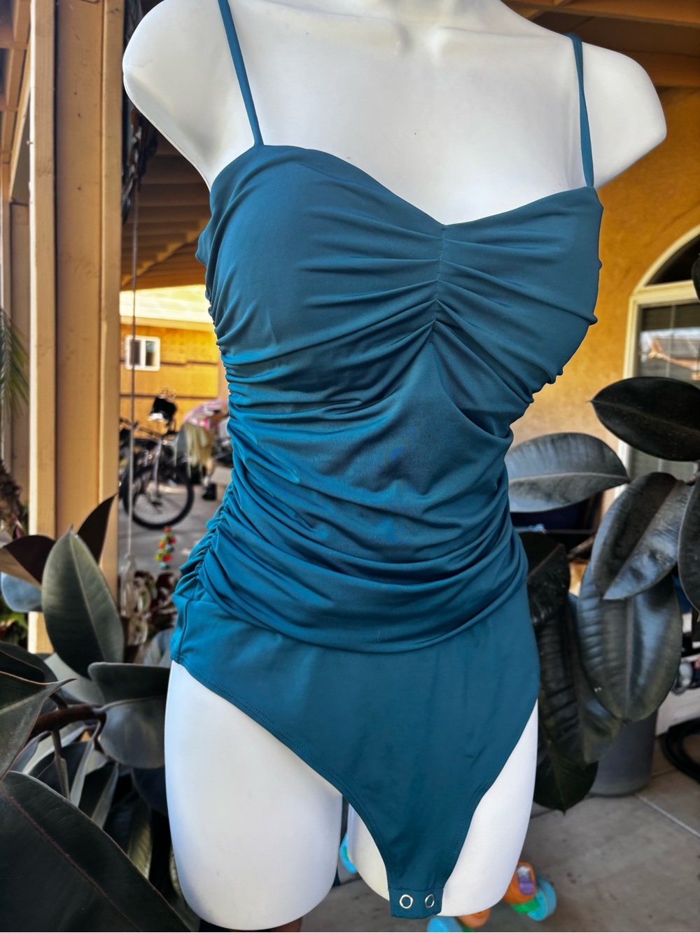 Express Teal Body Contour One-Piece Swimsuit